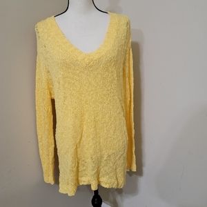 .WORKSHOP REPUBLIC V-Neck Knit‎ Pullover Sweater. Large. Yellow. NWT.